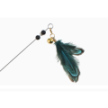 handle steel wire feather cat teaser with bell